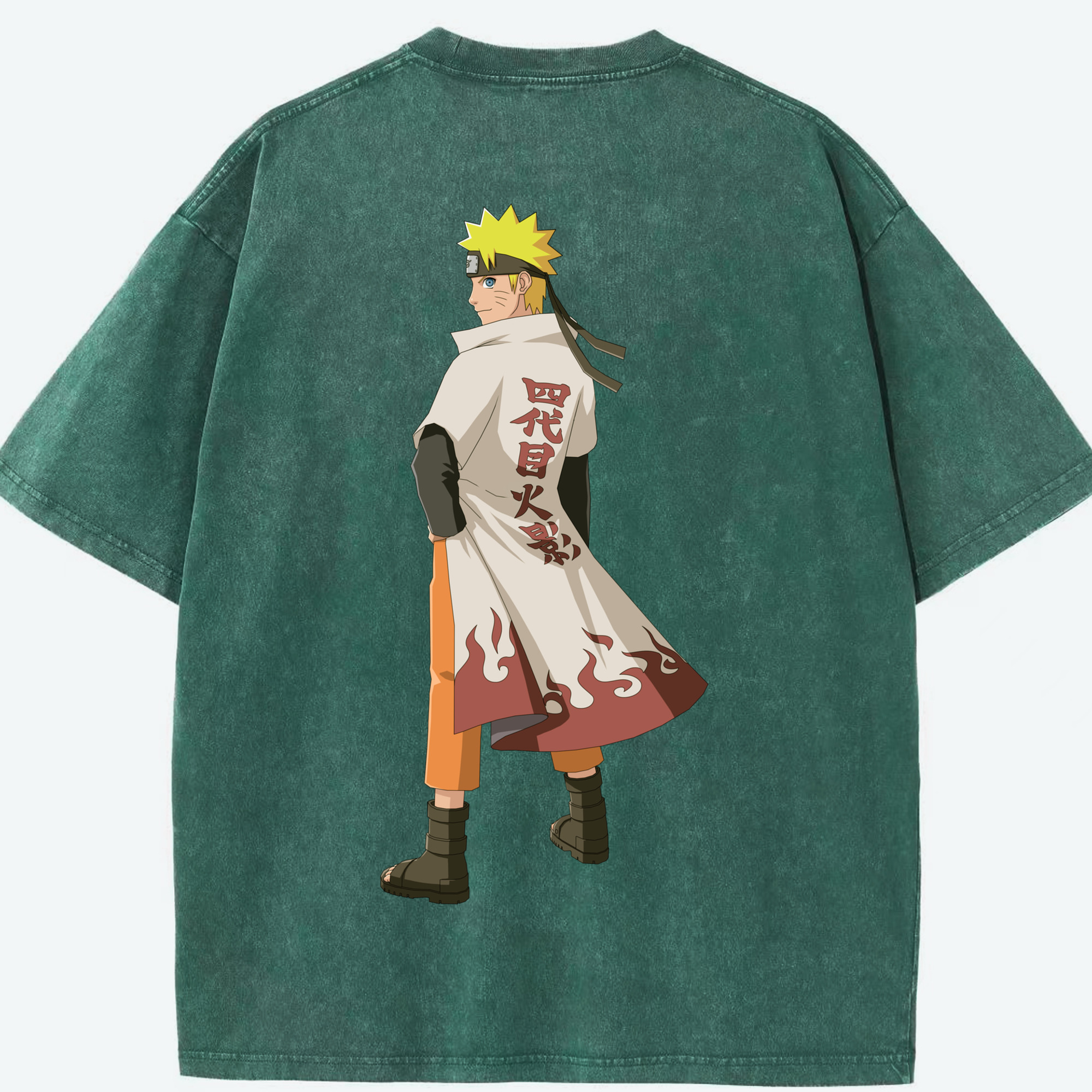 （画像用） NARUTO -ナルト- うずまき ナルト Uzumaki Naruto 綿100% ヴィンテージ風 半袖Tシャツ（背面プリント）